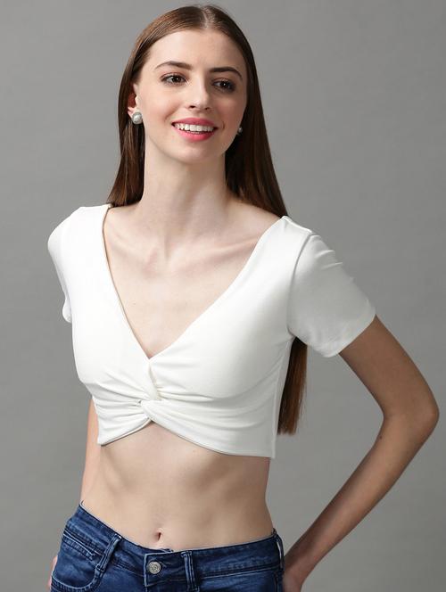 women's blouson v neck top - 18589172 -  Standard Image - 0