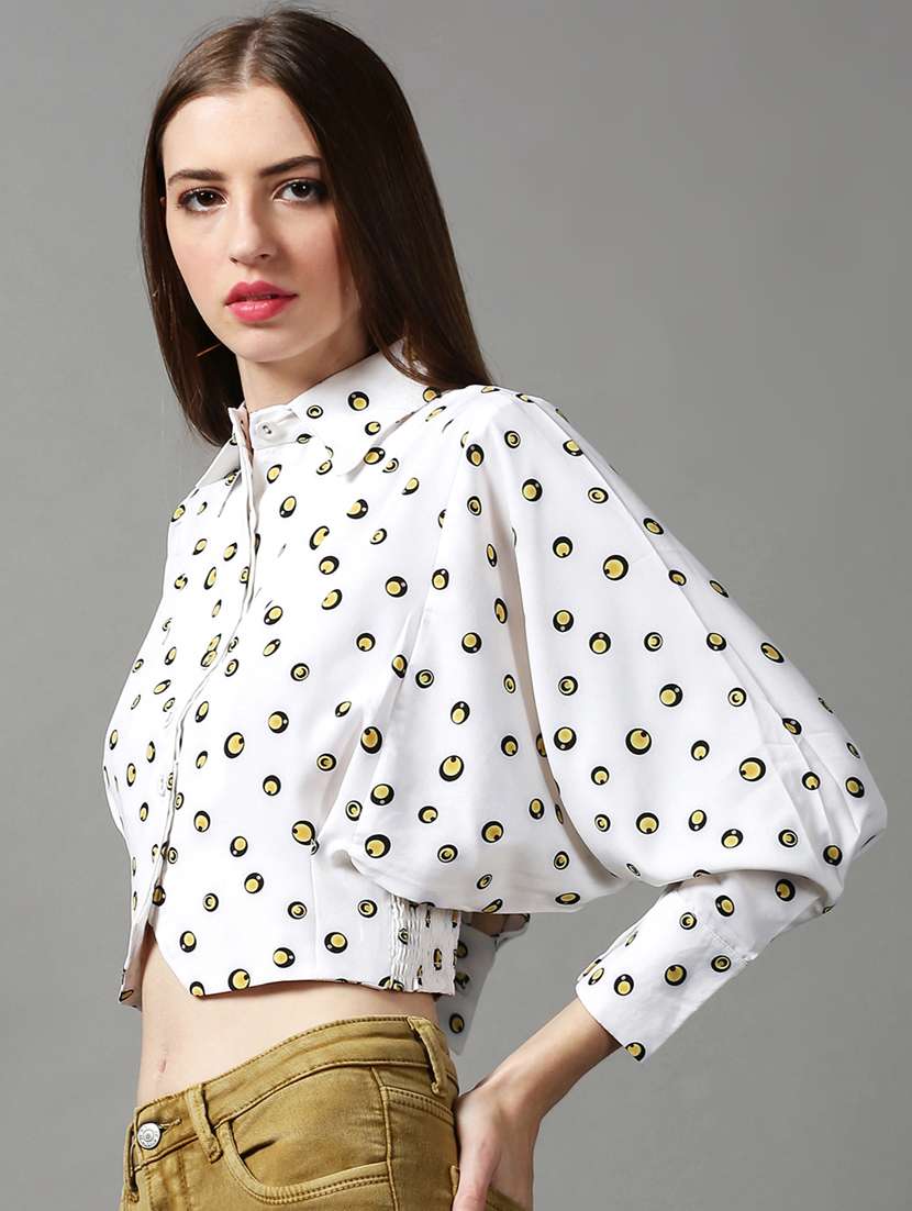 women's crop collared top - 18589184 -  Standard Image - 1