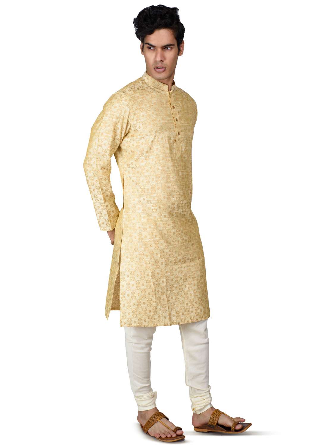 self designed kurta pyjama with jacket - 18590808 -  Standard Image - 4
