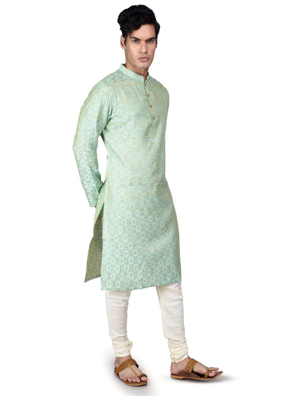 self designed kurta pyjama with jacket - 18590810 - Standard Image - 4