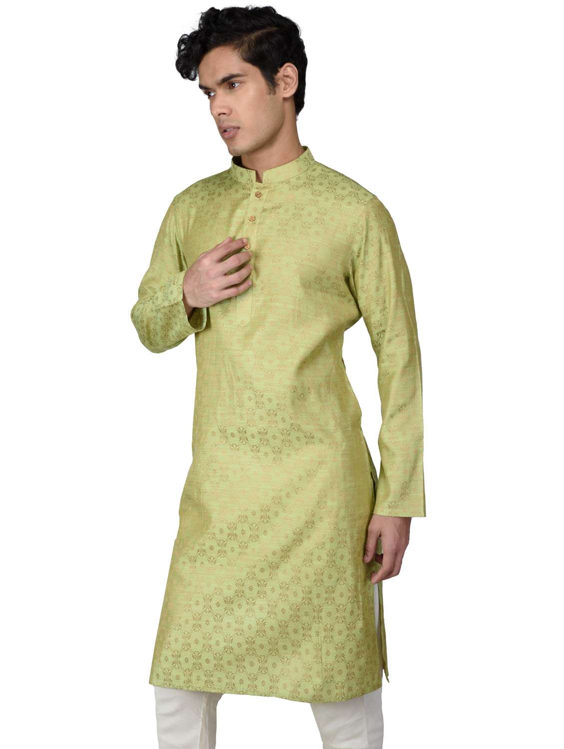 self designed kurta pyjama with jacket - 18590811 -  Standard Image - 1