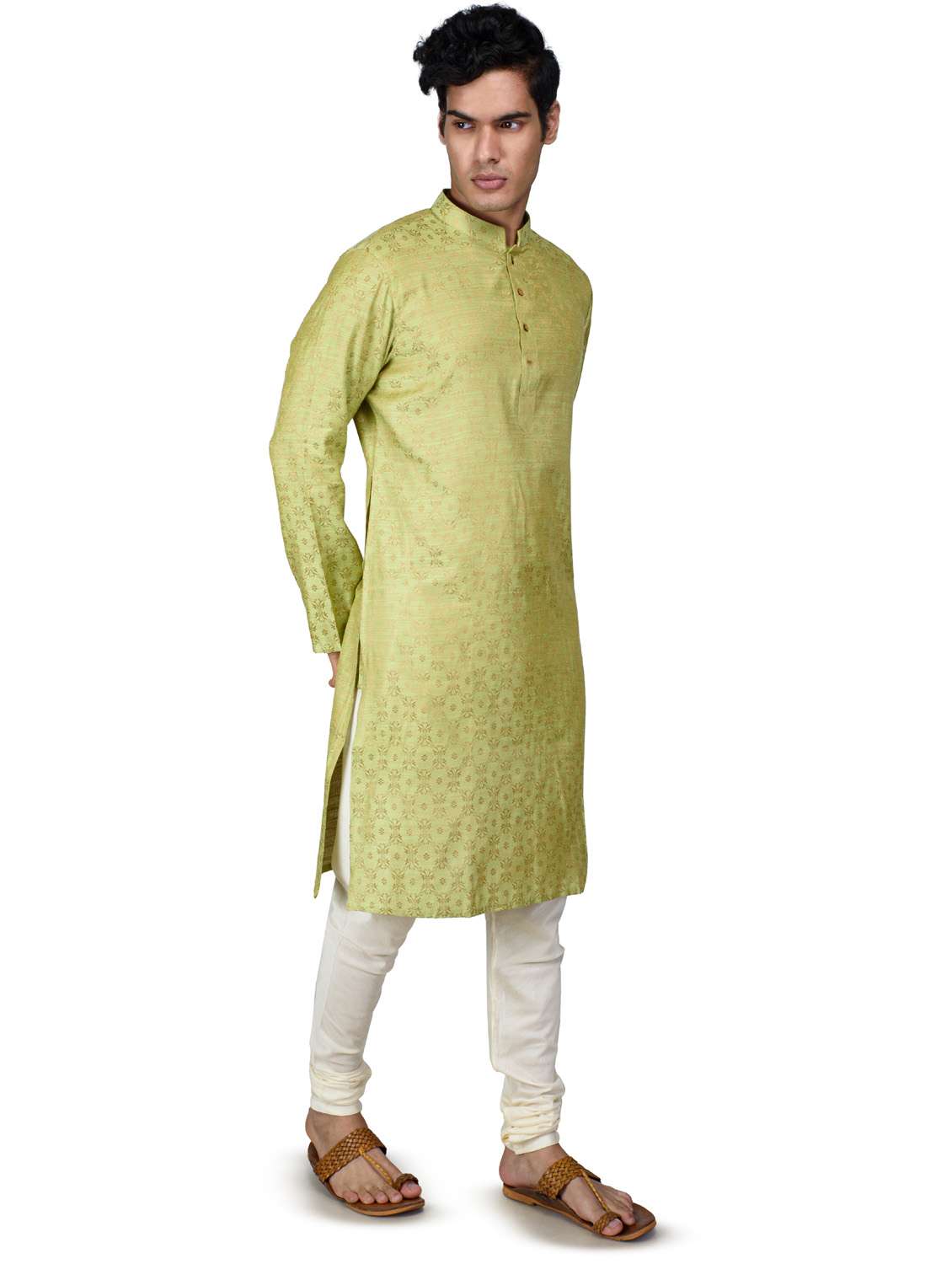 self designed kurta pyjama with jacket - 18590811 -  Standard Image - 4