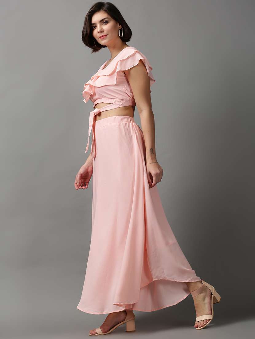 solid blend top and palazzos set set - 18590837 -  Standard Image - 1