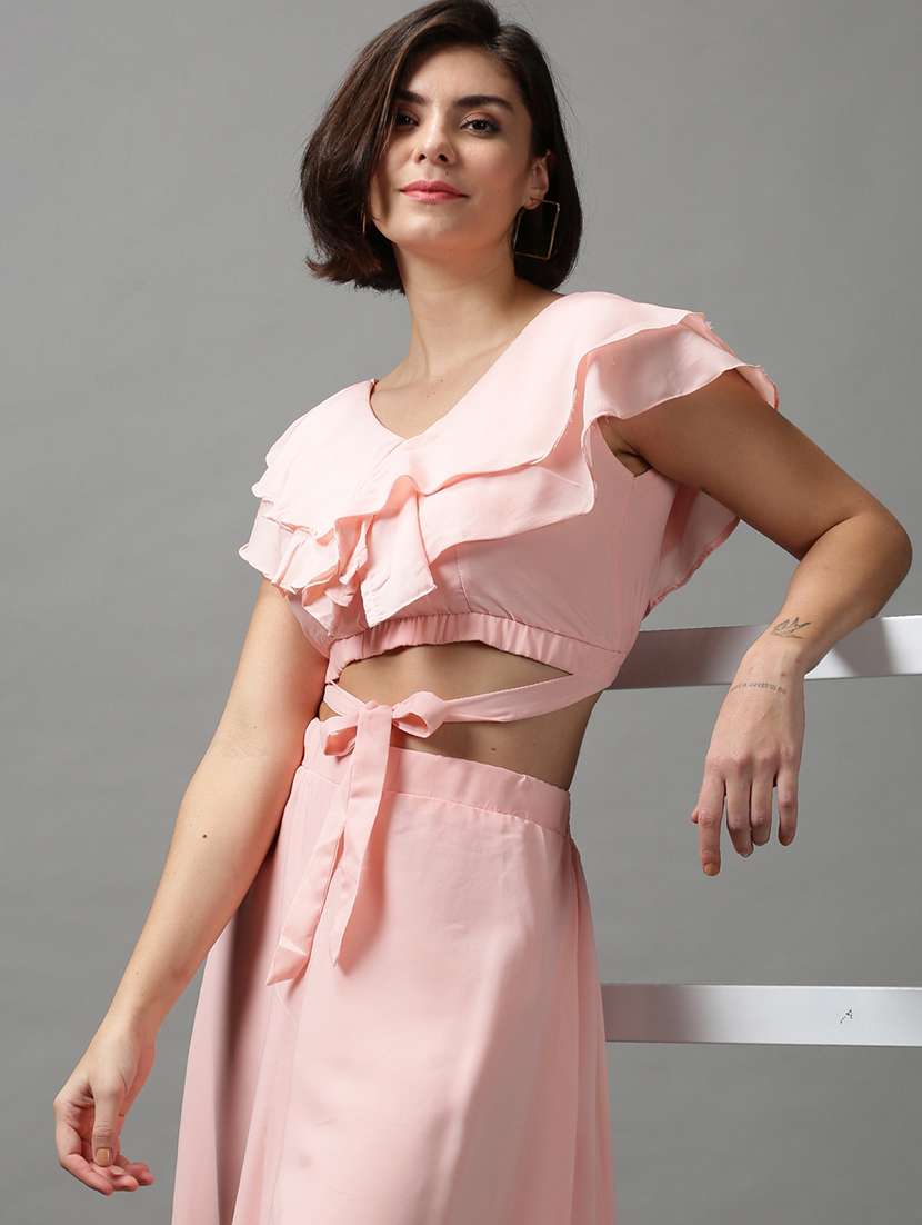 solid blend top and palazzos set set - 18590837 -  Standard Image - 4