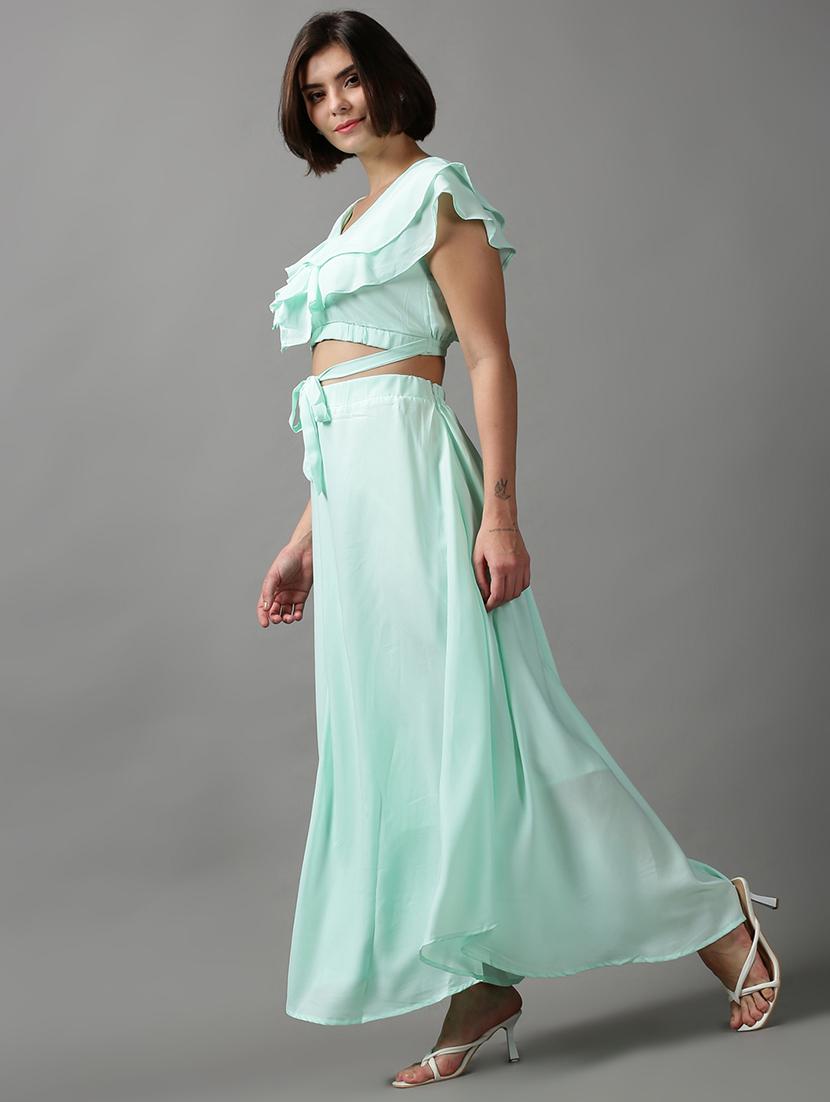 solid blend top and palazzos set set - 18590838 - Standard Image - 1