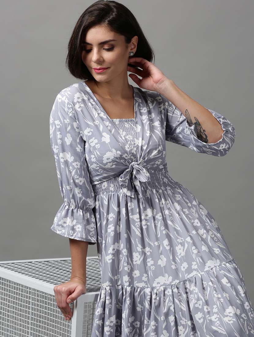 women's tiered dress floral dress - 18590890 - Standard Image - 4