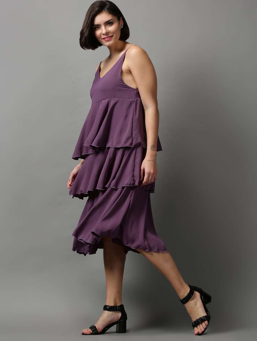women's layered solid dress - 18590897 -  Standard Image - 1