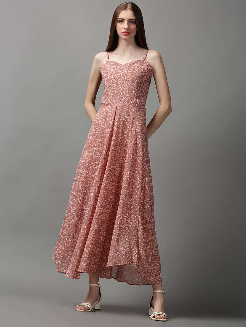 women's fit & flare micro print dress