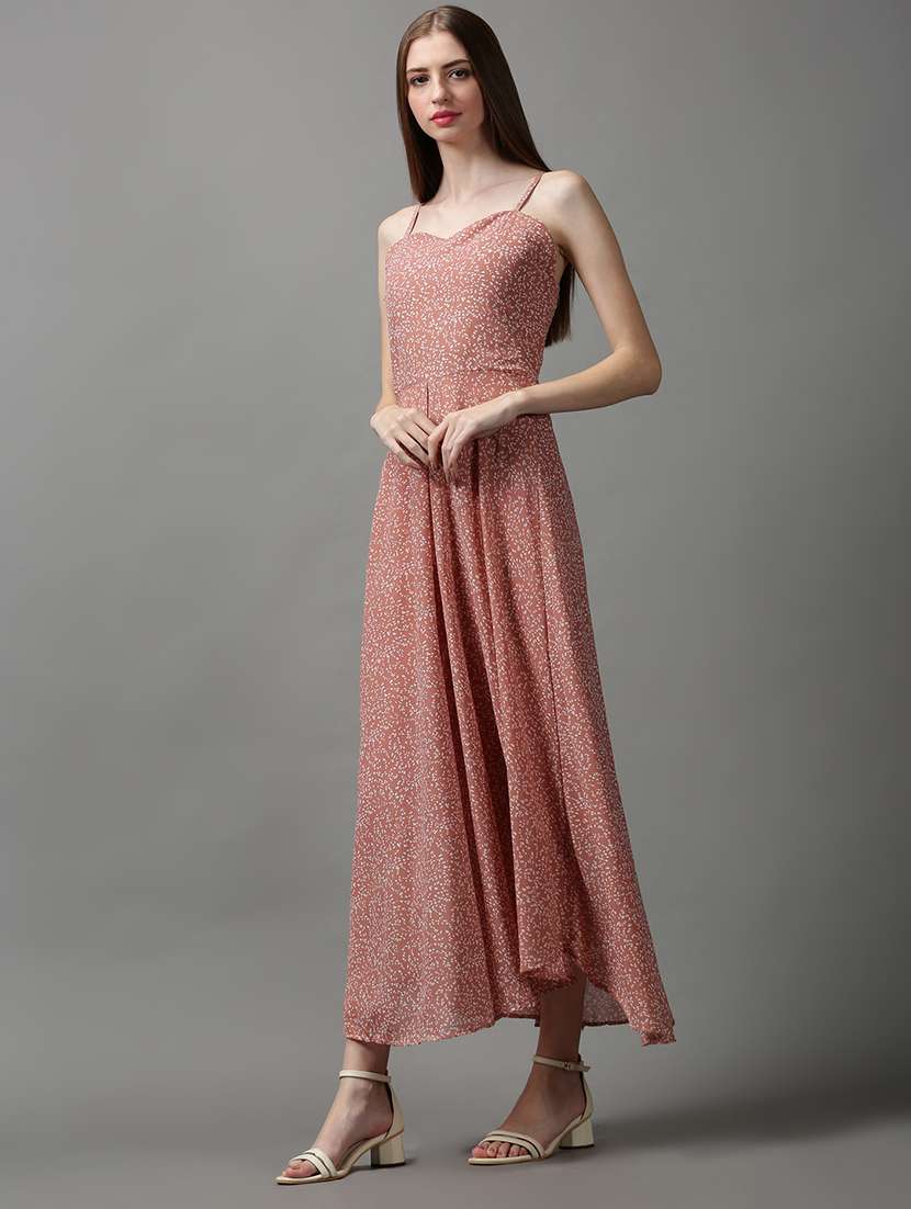 women's fit & flare micro print dress - 18590910 -  Standard Image - 1