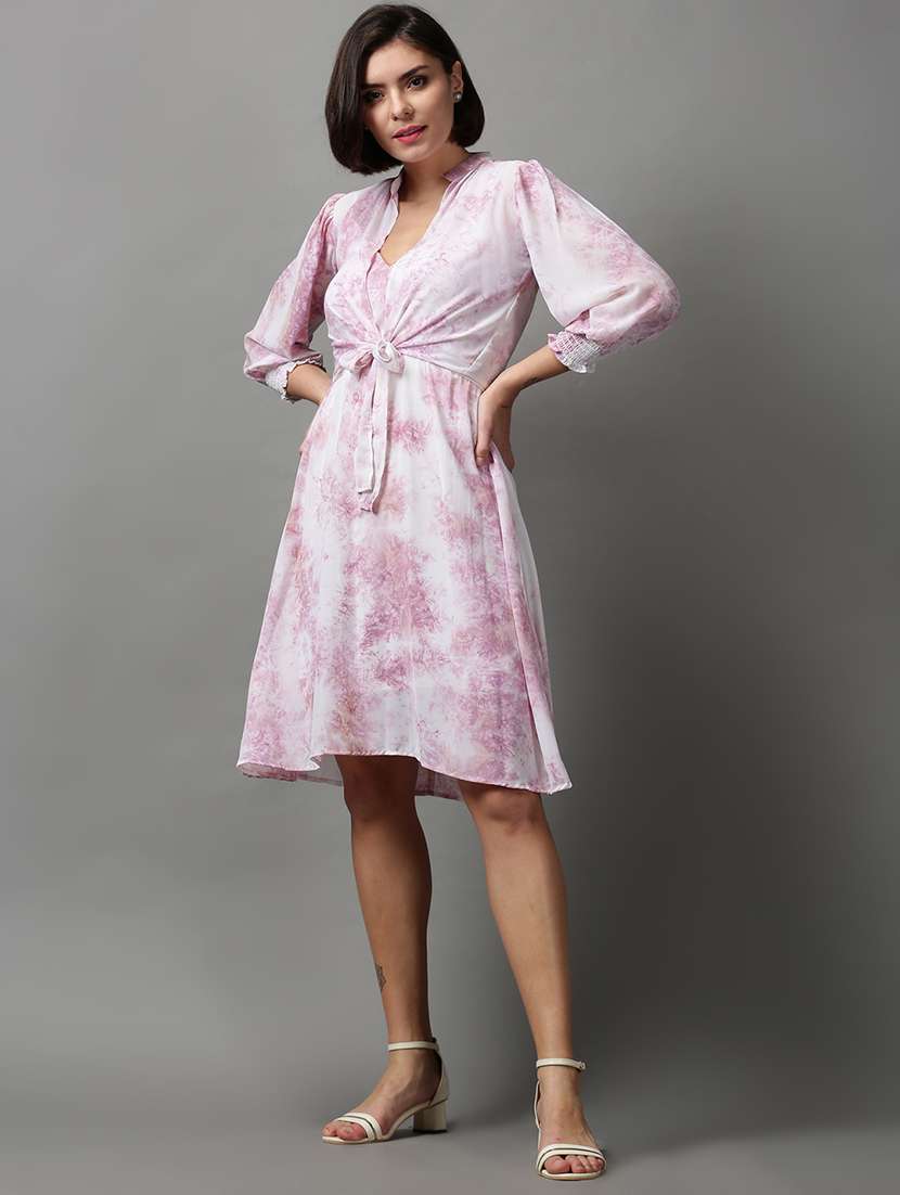 women's belted paisley dress