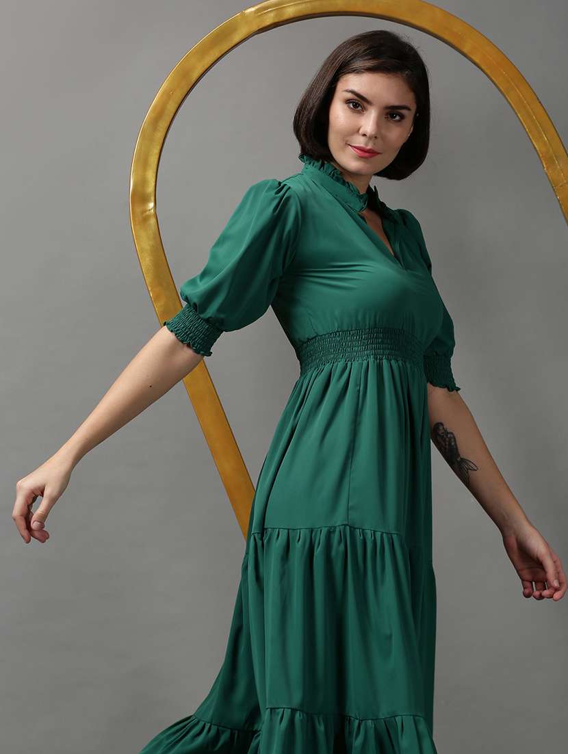women's tiered dress solid dress - 18590933 -  Standard Image - 1