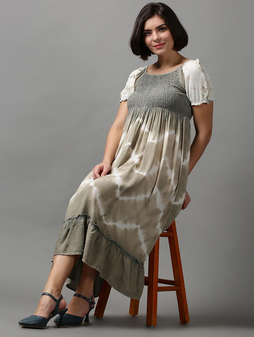 women's tiered dress chevron dress - 18590962 - Standard Image - 4
