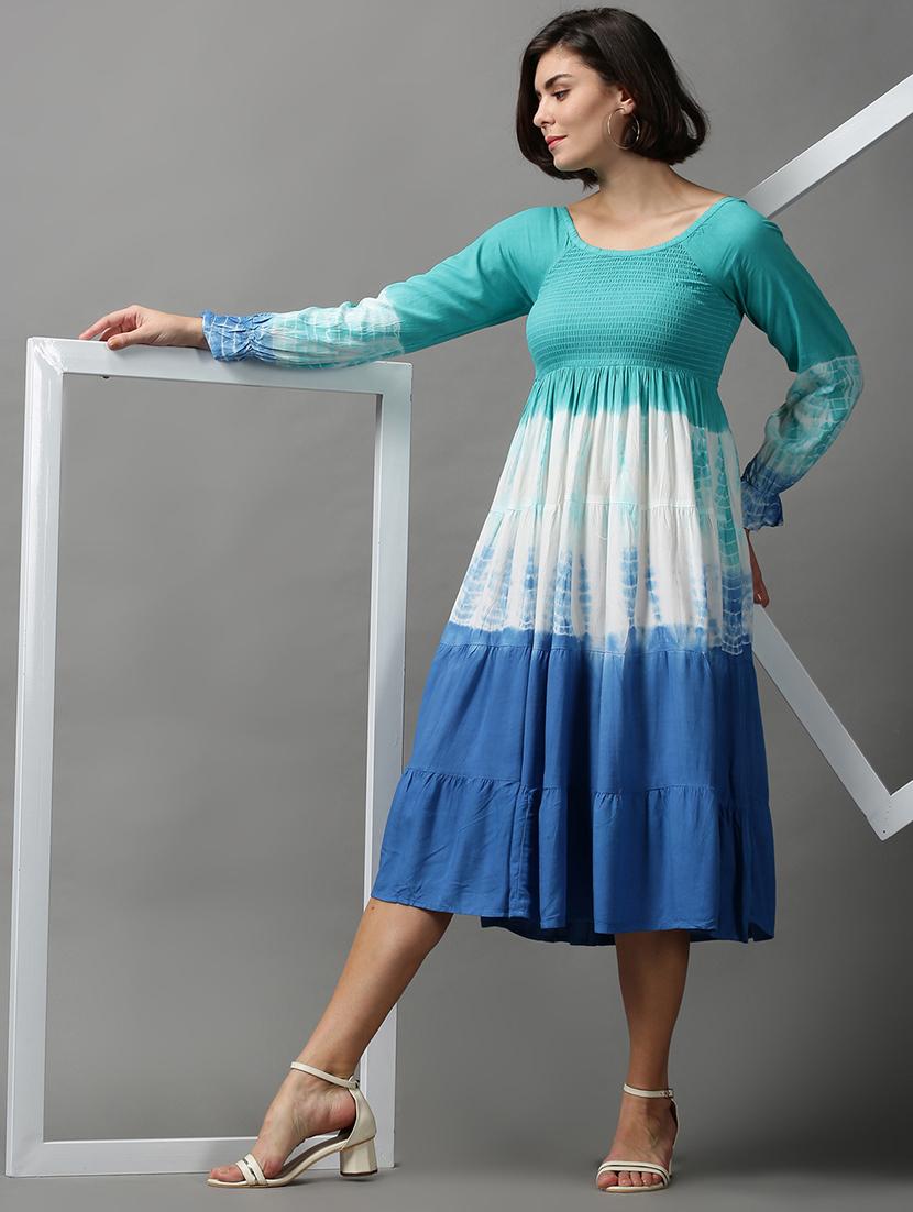 women's tiered dress chevron dress - 18590965 - Standard Image - 4