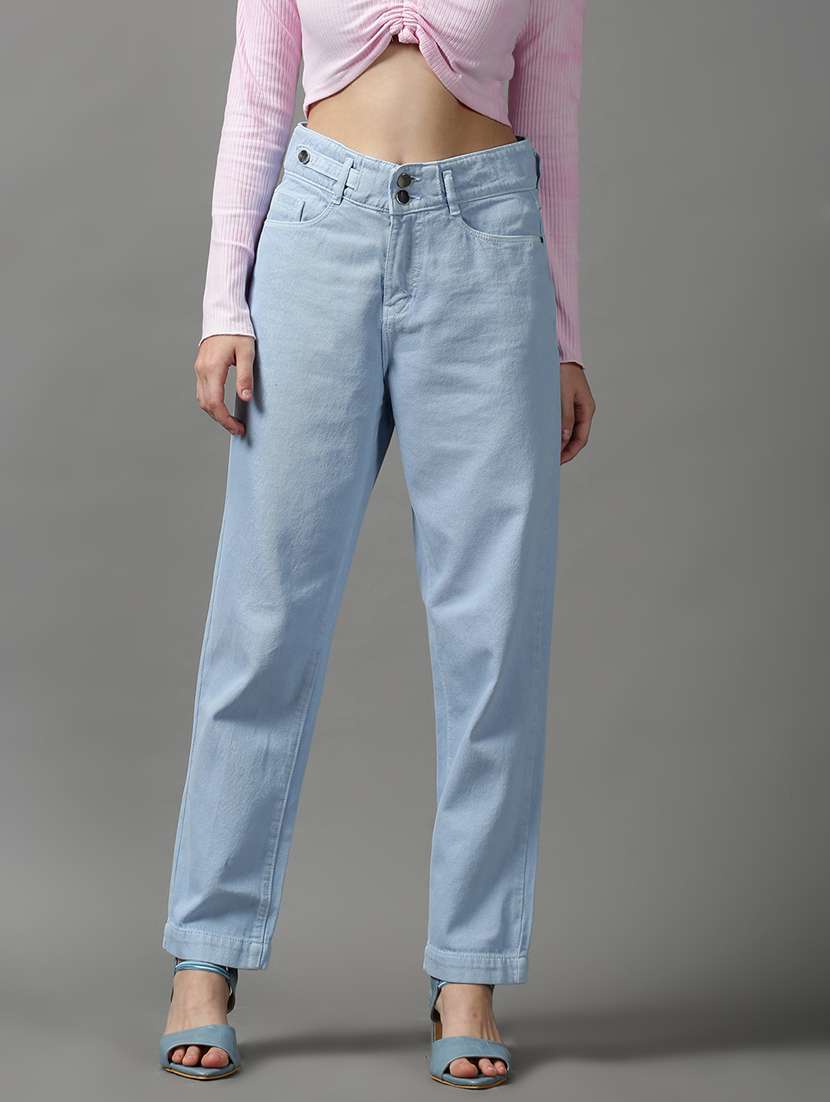 women's plain boyfriend fit jeans