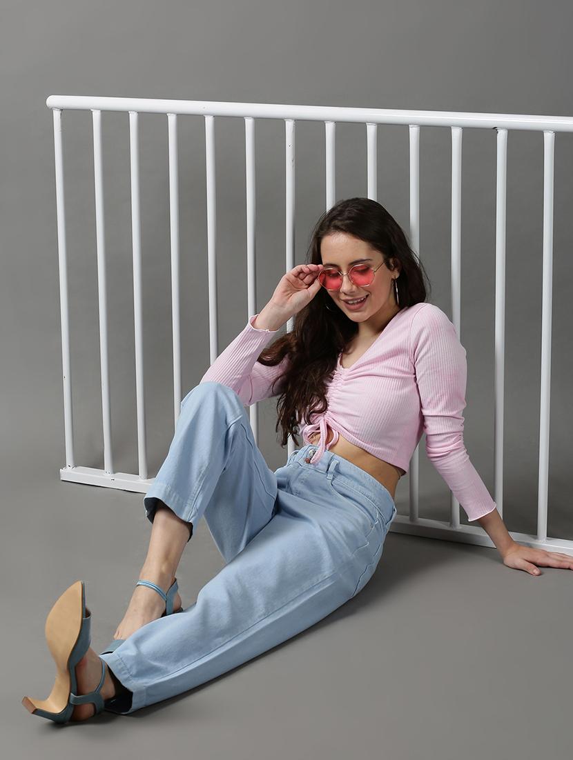 women's plain boyfriend fit jeans - 18590984 - Standard Image - 4
