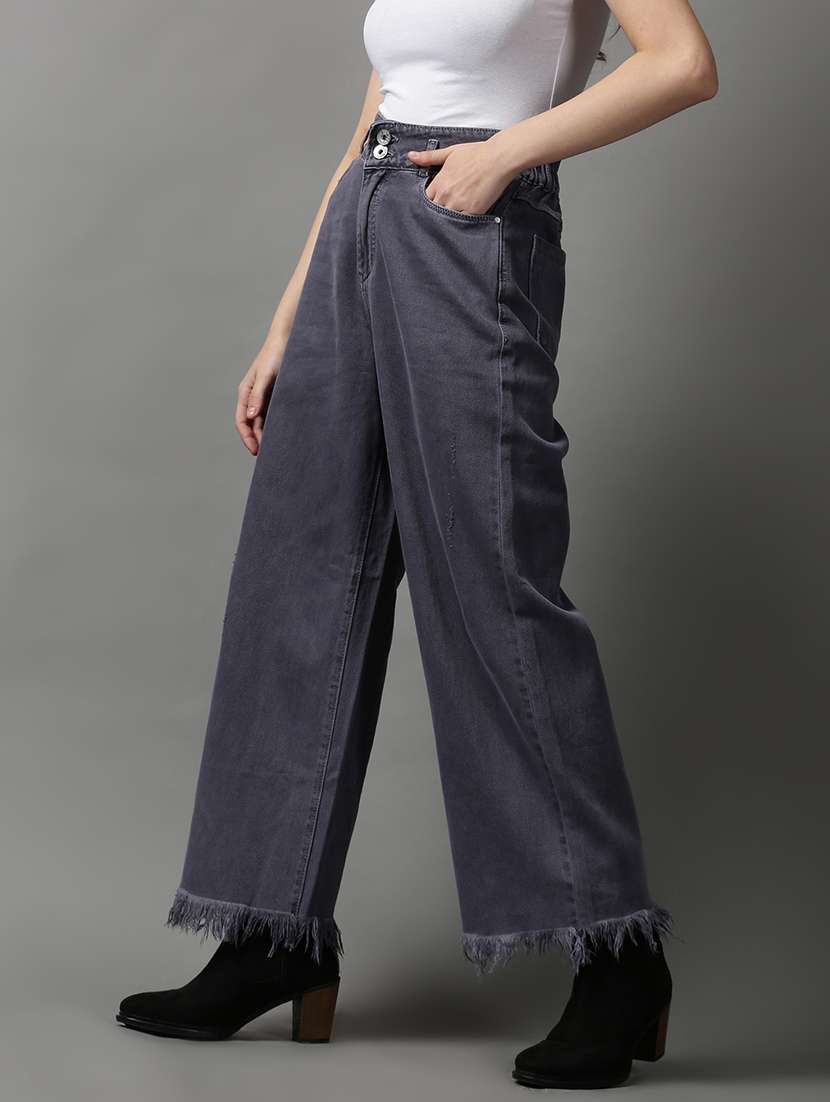 women's plain wide leg jeans - 18590988 -  Standard Image - 1