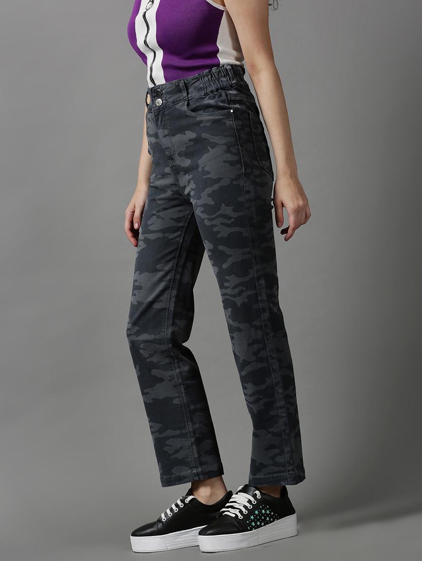 women's printed straight fit jeans - 18590992 - Standard Image - 1