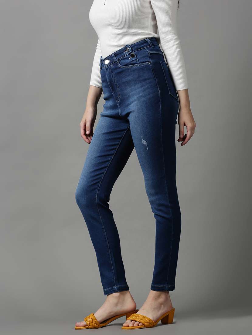 women's plain slim fit jeans - 18590999 - Standard Image - 1