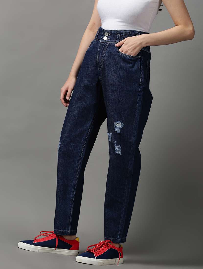women's distress mom fit jeans - 18591000 - Standard Image - 1