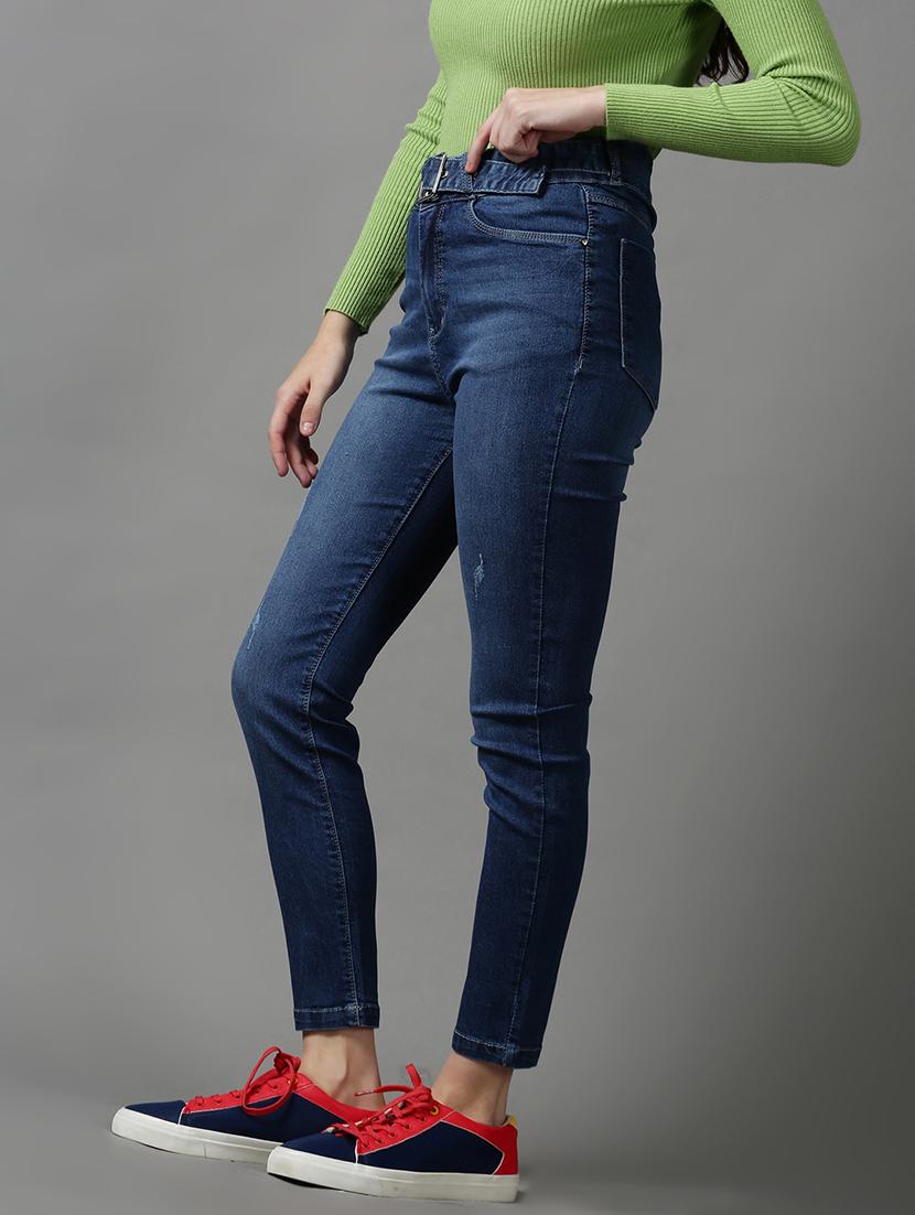 women's distress slim fit jeans - 18591004 - Standard Image - 1