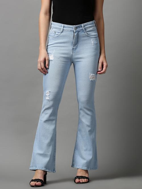 women's distress bootcut jeans - 18591006 -  Standard Image - 0