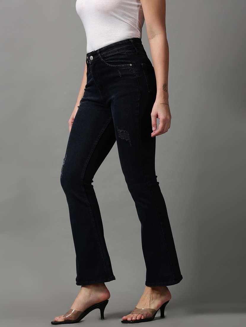 women's distress bootcut jeans - 18591011 - Standard Image - 1