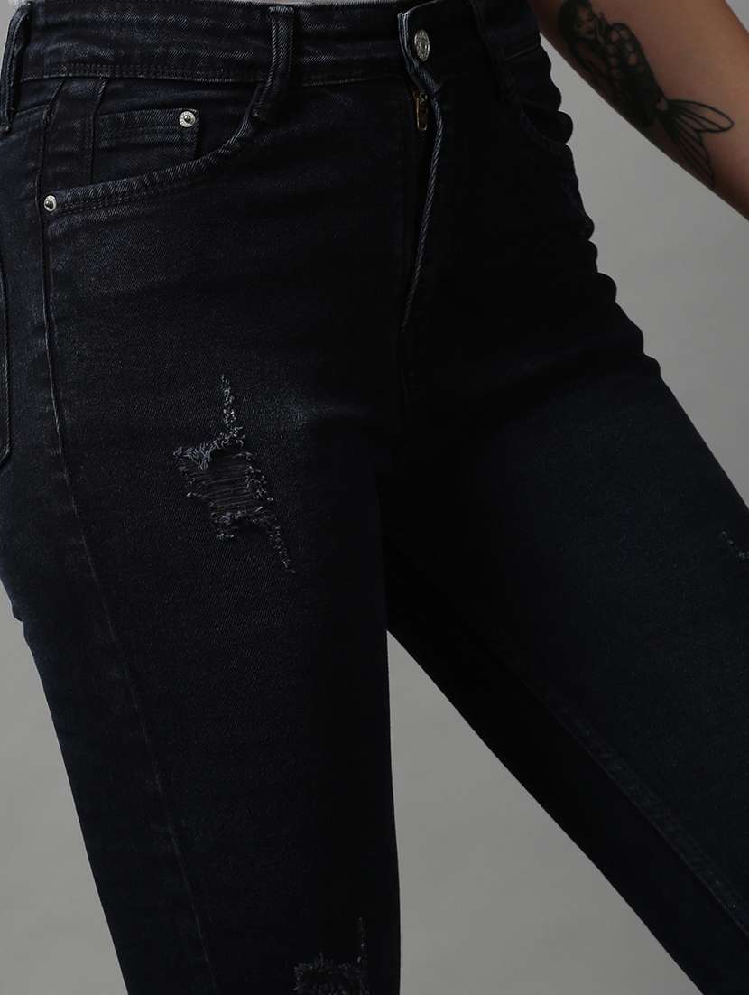 women's distress bootcut jeans - 18591011 - Standard Image - 6