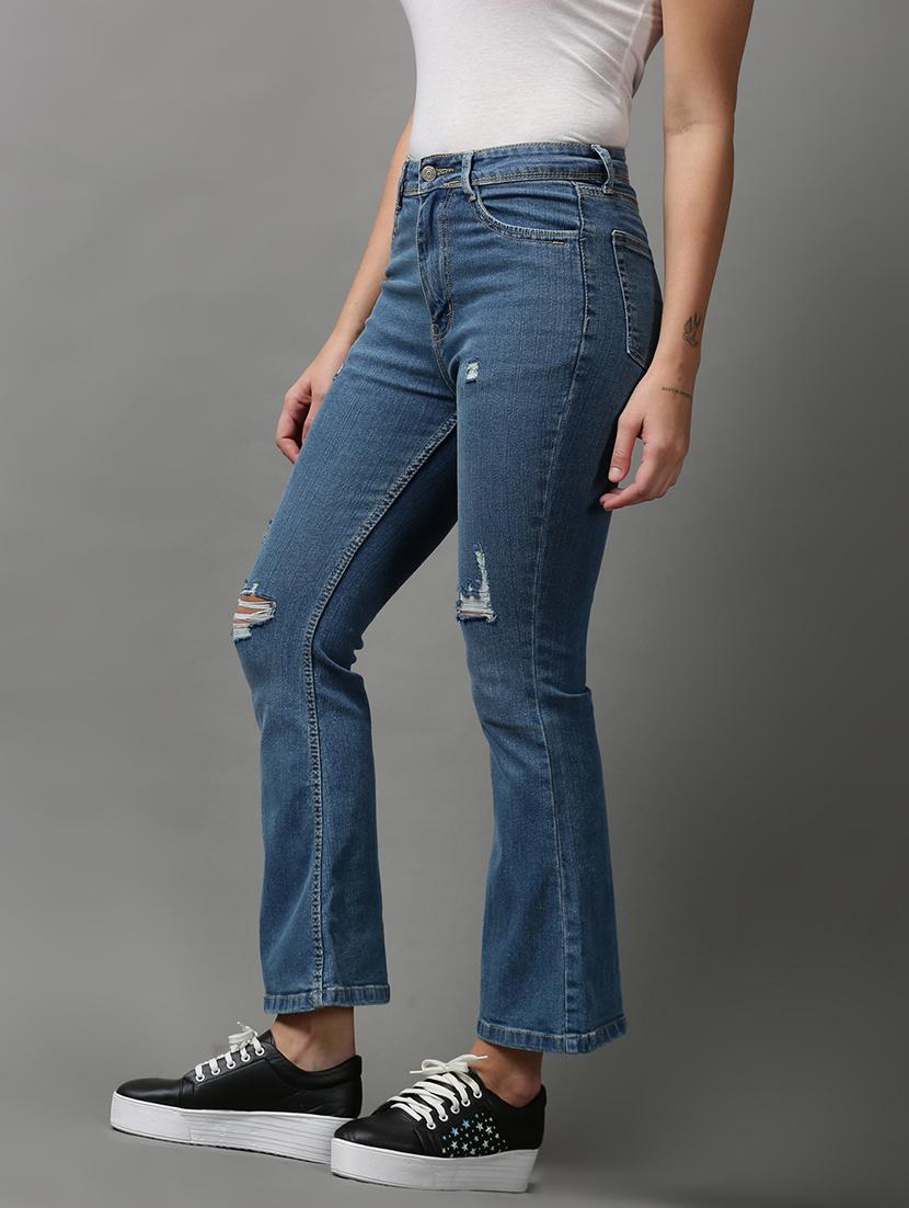 women's distress bootcut jeans - 18591018 -  Standard Image - 1