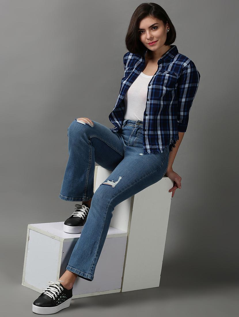 women's distress bootcut jeans - 18591018 - Standard Image - 4