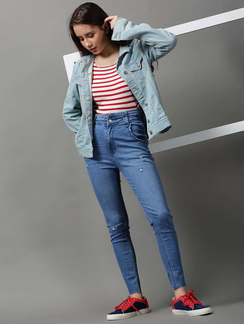 women's distress slim fit jeans - 18591027 -  Standard Image - 4