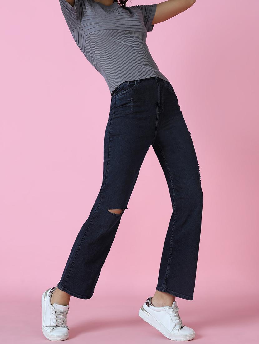 women's plain straight fit jeans - 18591032 - Standard Image - 1