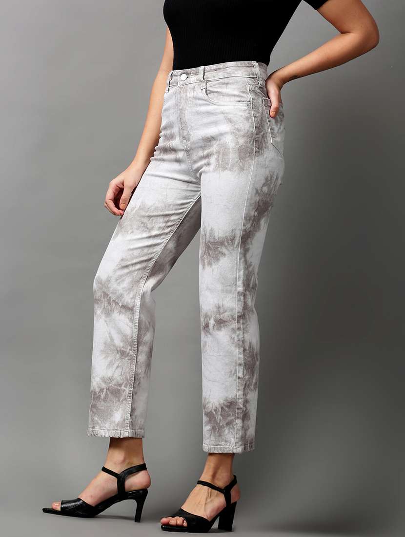 women's tie & dye straight fit jeans - 18591045 -  Standard Image - 1