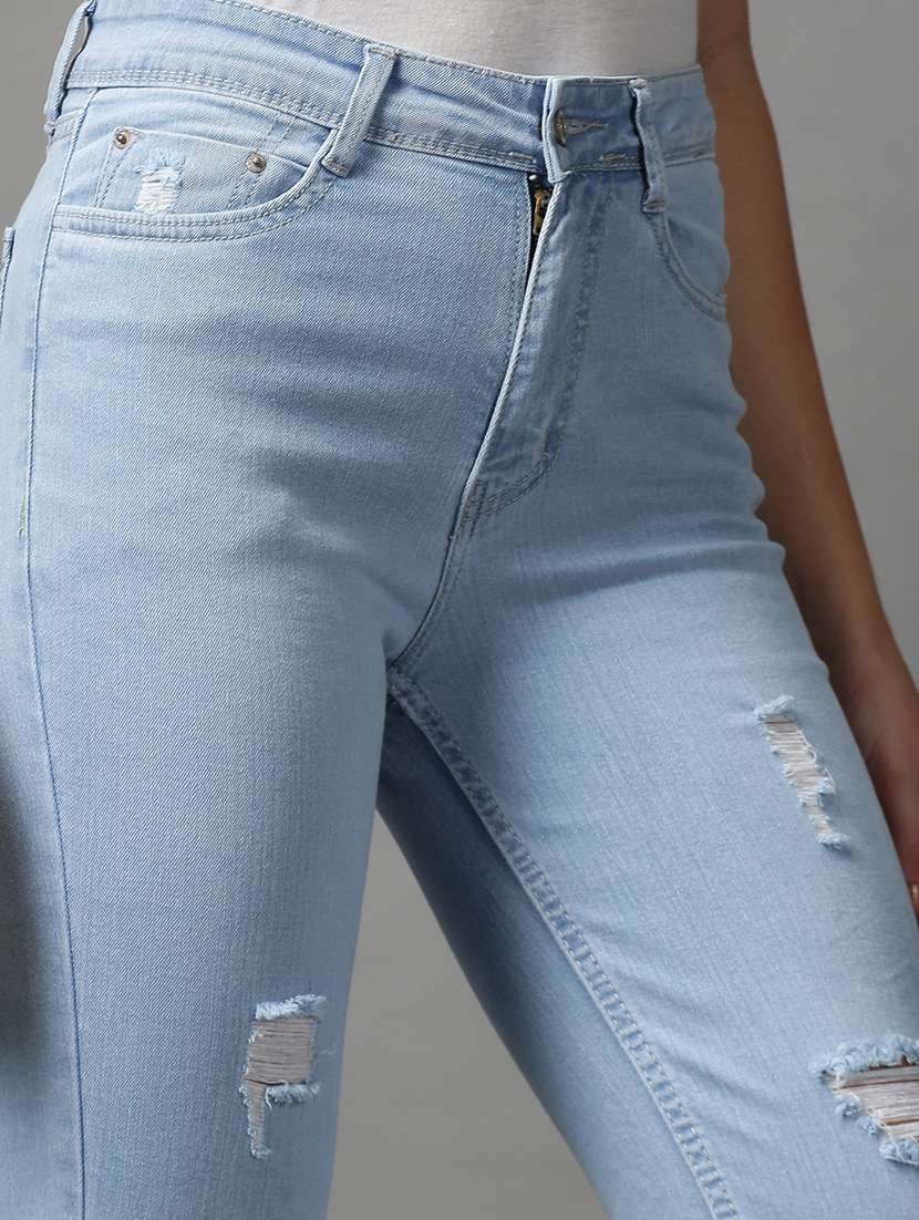 women's distress bootcut fit jeans - 18591053 - Standard Image - 6