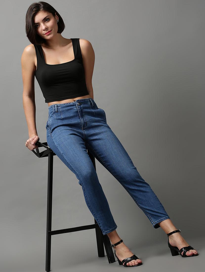 women's plain slim fit jeans - 18591064 - Standard Image - 4