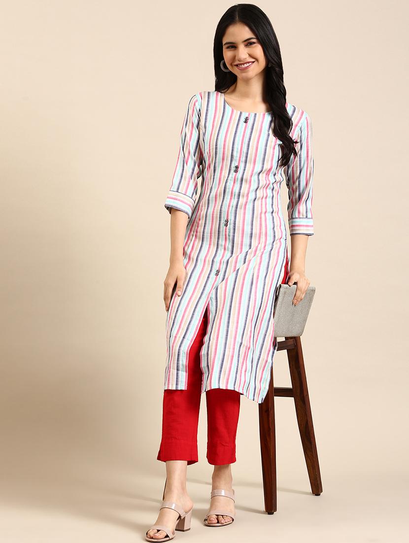 women's straight kurta - 18591107 - Standard Image - 1