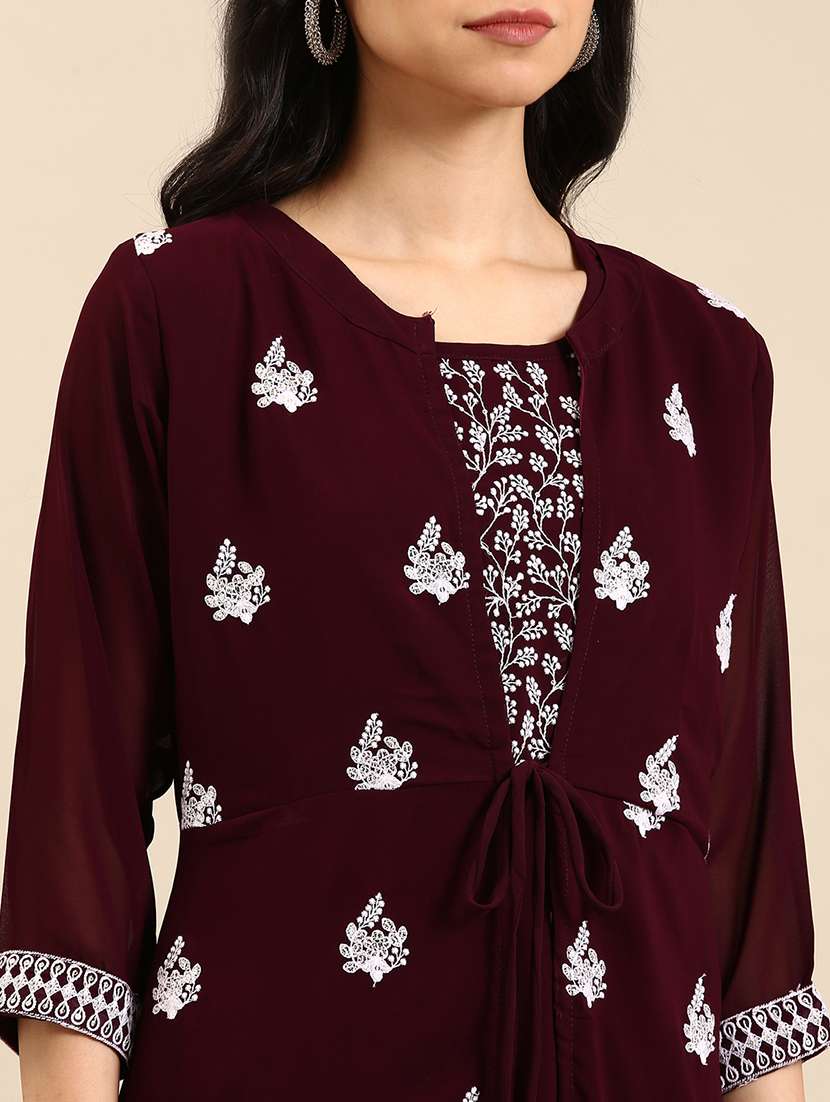 women's kurta with jacket kurta - 18591154 -  Standard Image - 6