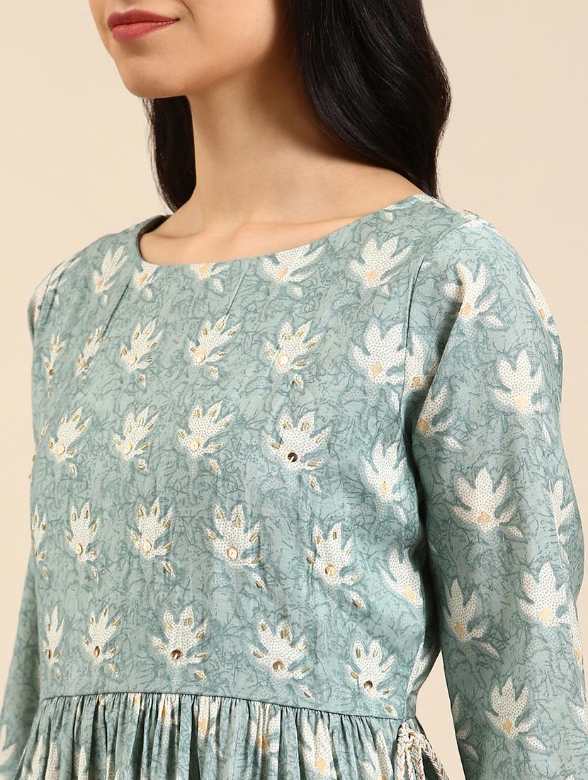 women floral round neck kurta pant set - 18591195 - Standard Image - 4