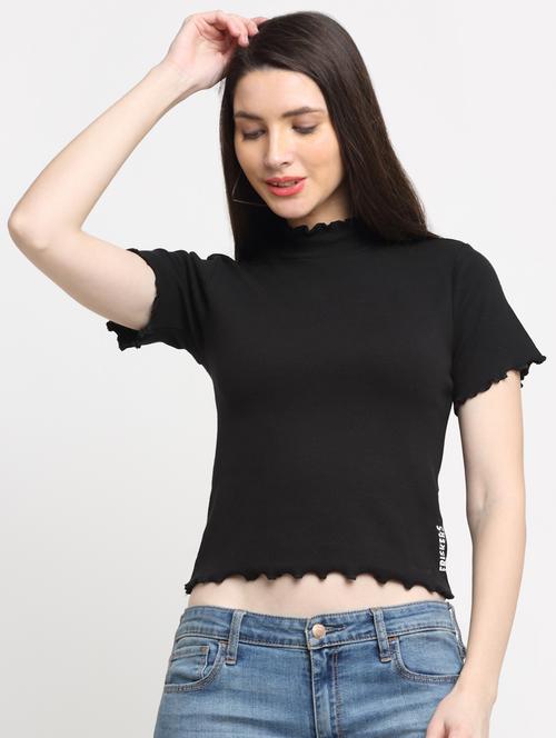 women's crop mock neck top - 18591524 -  Standard Image - 0