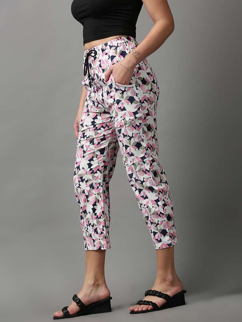 drawstring waist printed trouser - 18591547 -  Standard Image - 1