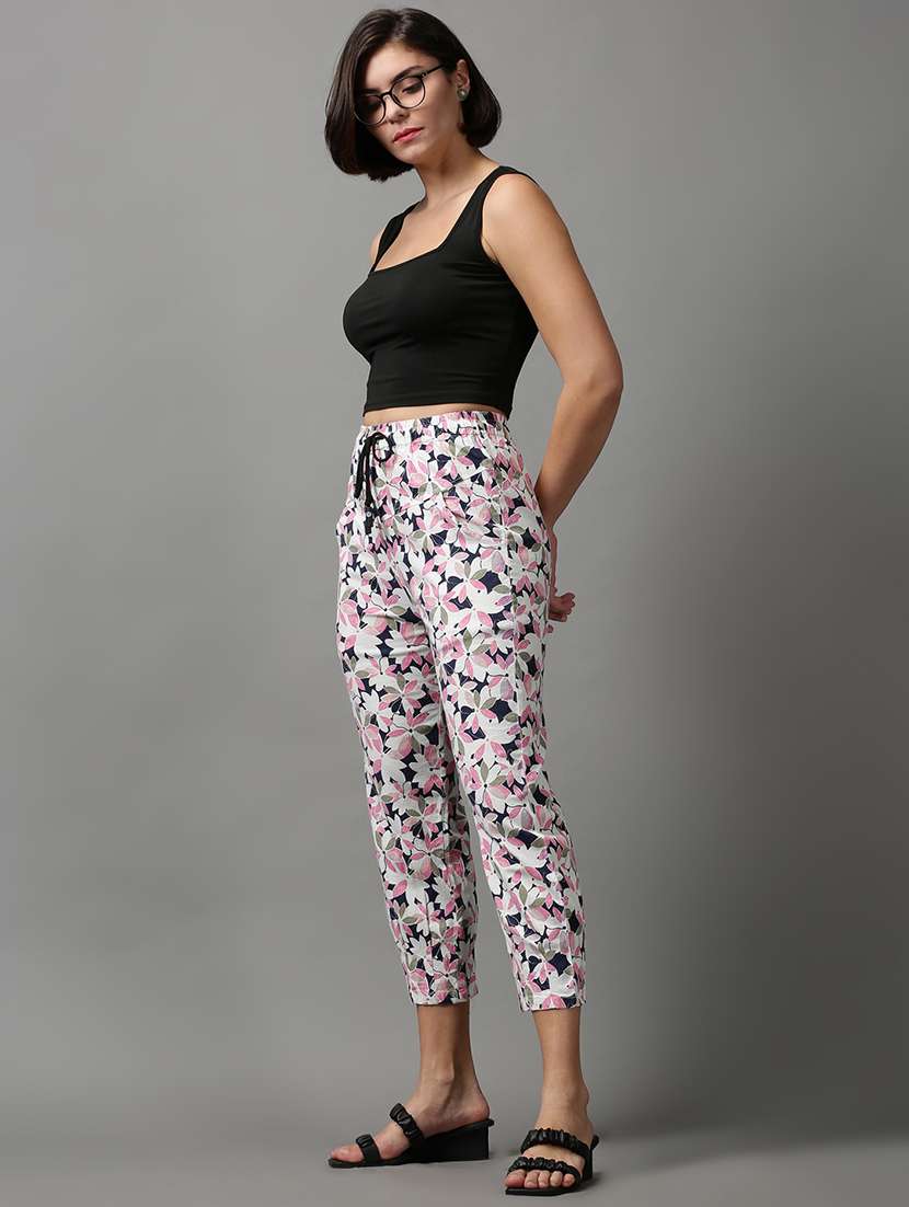 drawstring waist printed trouser - 18591547 -  Standard Image - 4