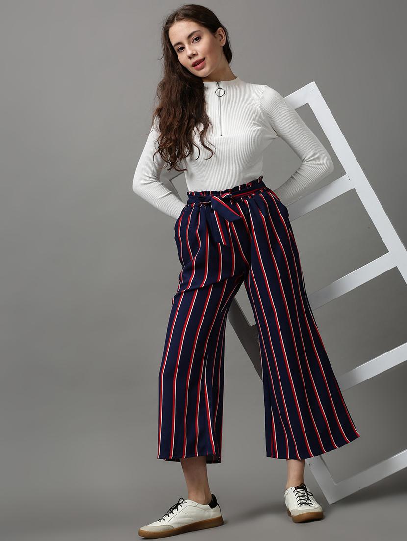 tie front striped trouser - 18591552 - Standard Image - 4
