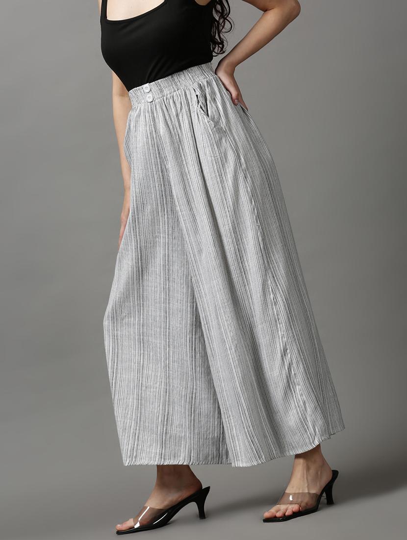 high rise striped wide leg trouser  - 18591558 -  Standard Image - 1