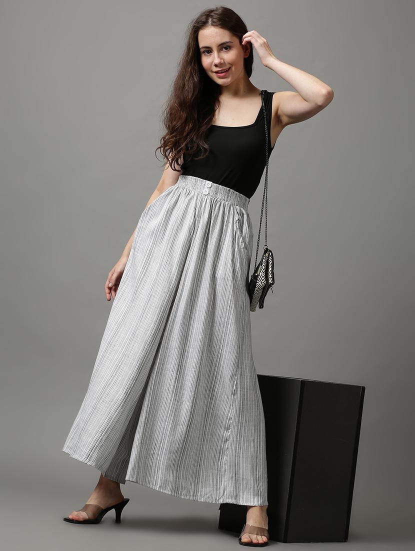 high rise striped wide leg trouser - 18591558 - Standard Image - 4