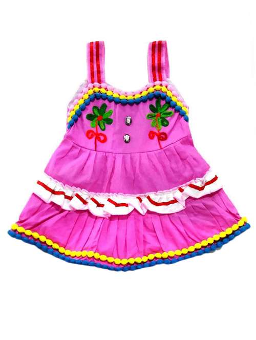 girls shoulder strap sleeveless frock