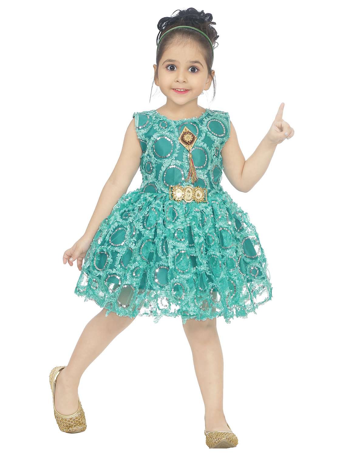 girls round neck sleeveless frock