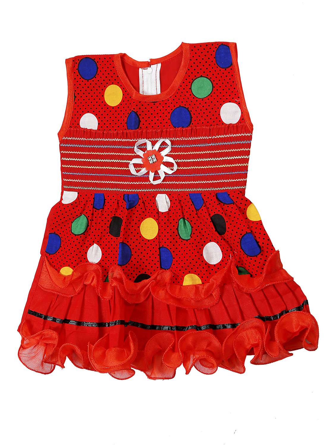 girls round neck sleeveless frock