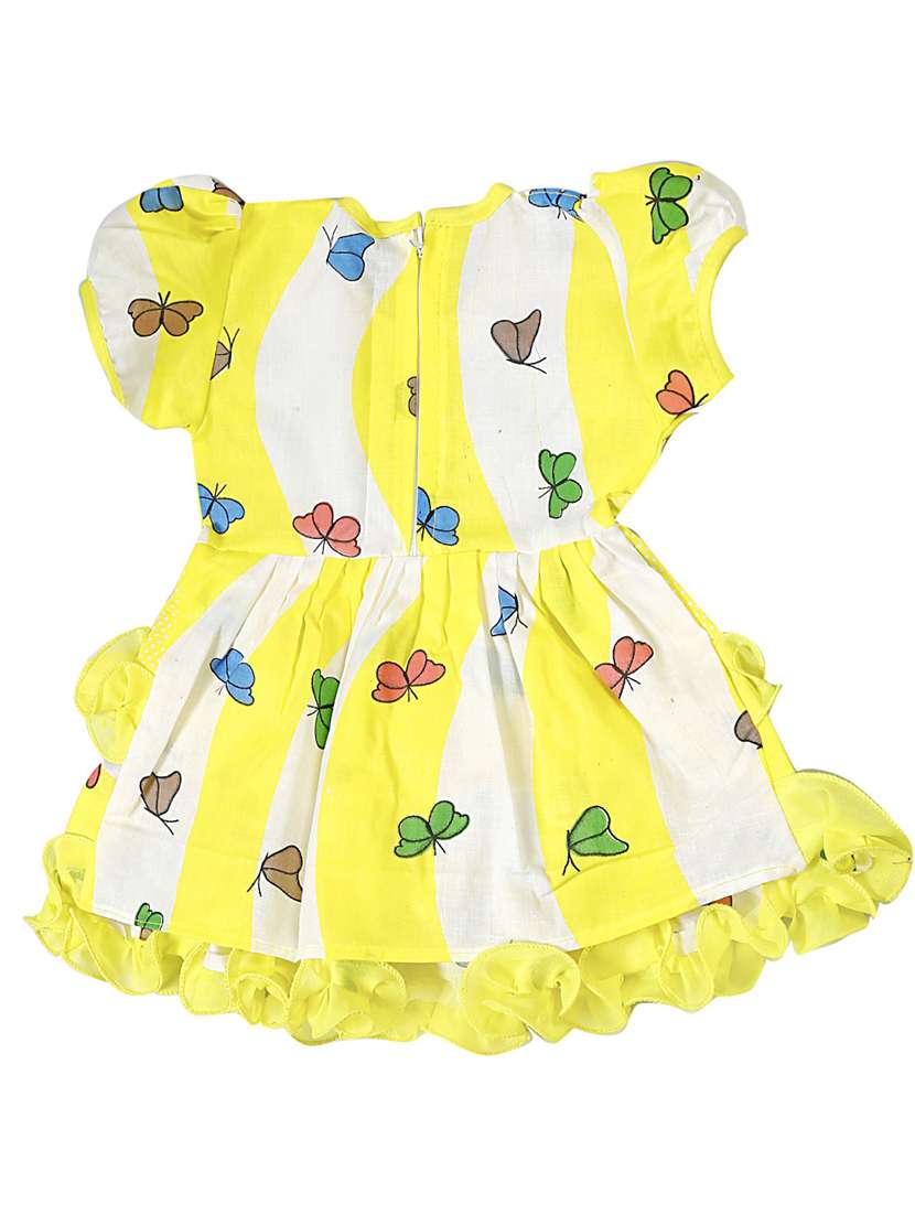 girls round neck cap sleeve frock - 18591981 -  Standard Image - 1