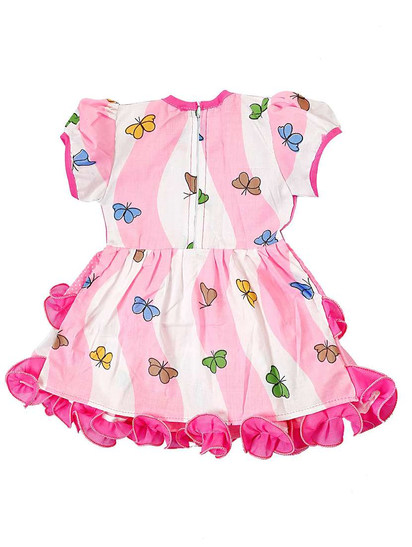 girls round neck cap sleeve frock - 18591982 -  Standard Image - 1