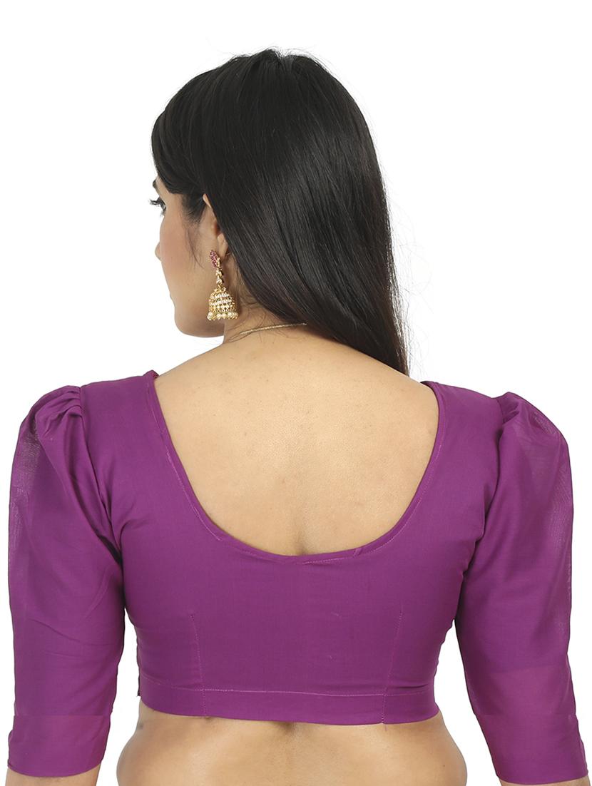women purple solid stiched blouse - 18592106 - Standard Image - 1