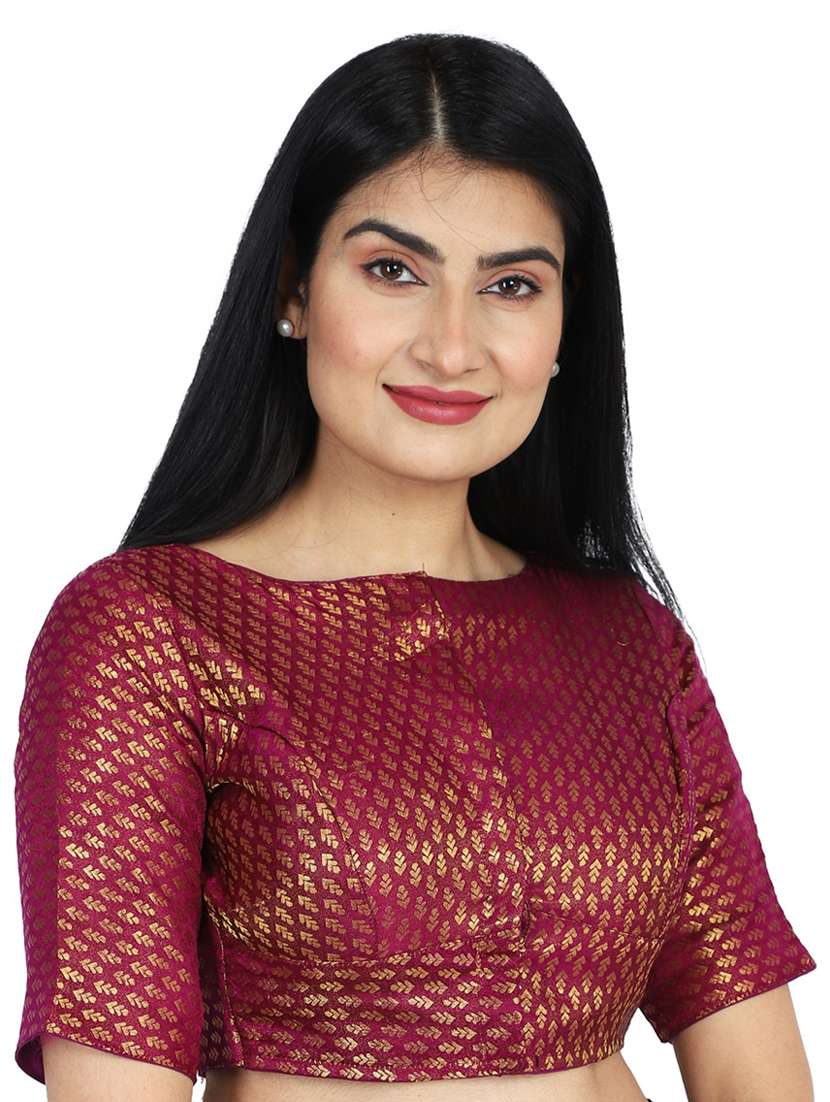 self design brocade blouse - 18592119 -  Standard Image - 1